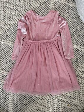 adidas Girls' Dusty Rose Velvet & Sparkle Tulle Dress